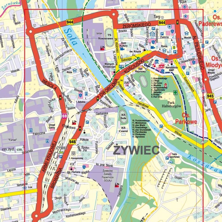 MAPA SKŁADANA ŻYWCA Sklep Wydawnictwa Piętka