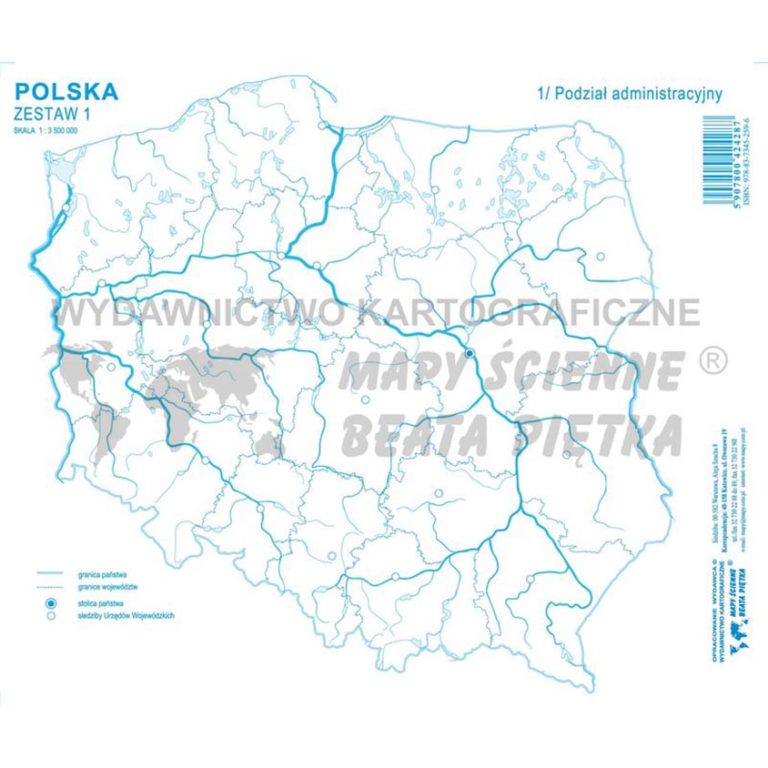 MAPA KONTUROWA POLSKI - ZESTAW I - Sklep Wydawnictwa Piętka