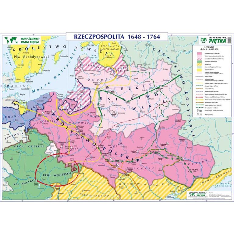 Dwustronna Mapa Cienna Historyczna Rzeczpospolita W Okresie