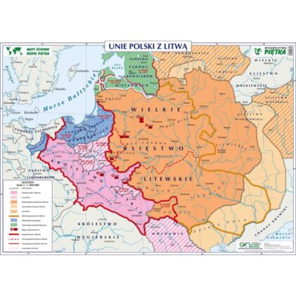 MAPA ŚCIENNA HISTORYCZNA - POLSKA I LITWA 1370-1505