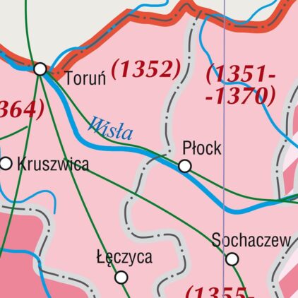 MAPA ŚCIENNA HISTORYCZNA - WIELKIE KSIĘSTWO LITEWSKIE 1240-1430